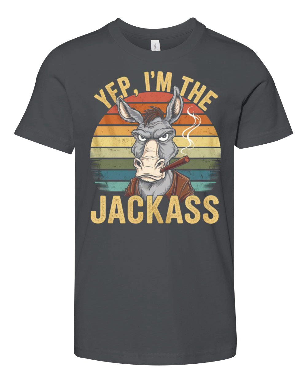 Yep I m The Jackass Funny Vintage Halloween donkey Youth Unisex Jersey Tee
