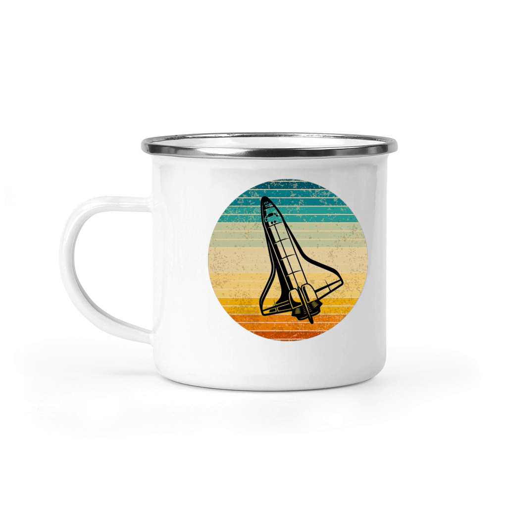 Retro Astronaut Vintage Rocket Space Ship Camping Mug