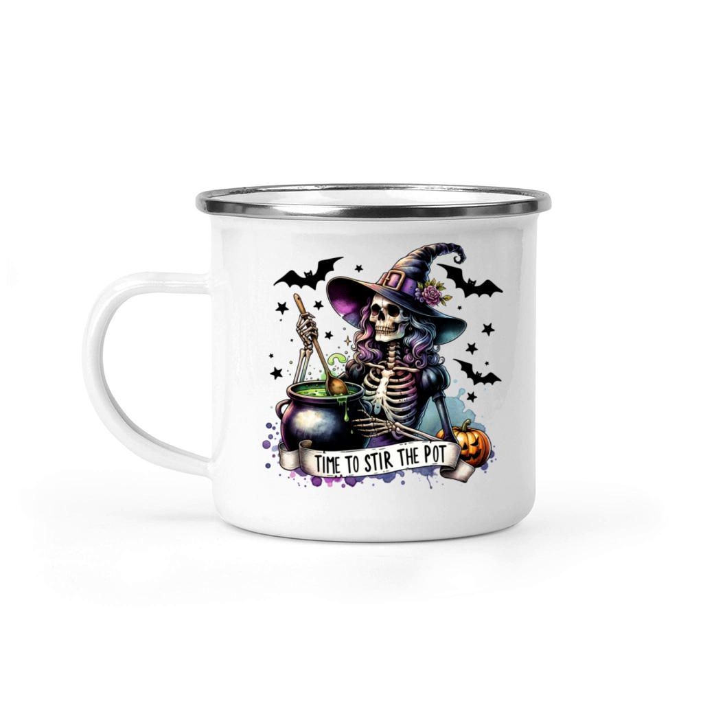 Vintage Halloween Vibes with Witchcraft Charm Camping Mug