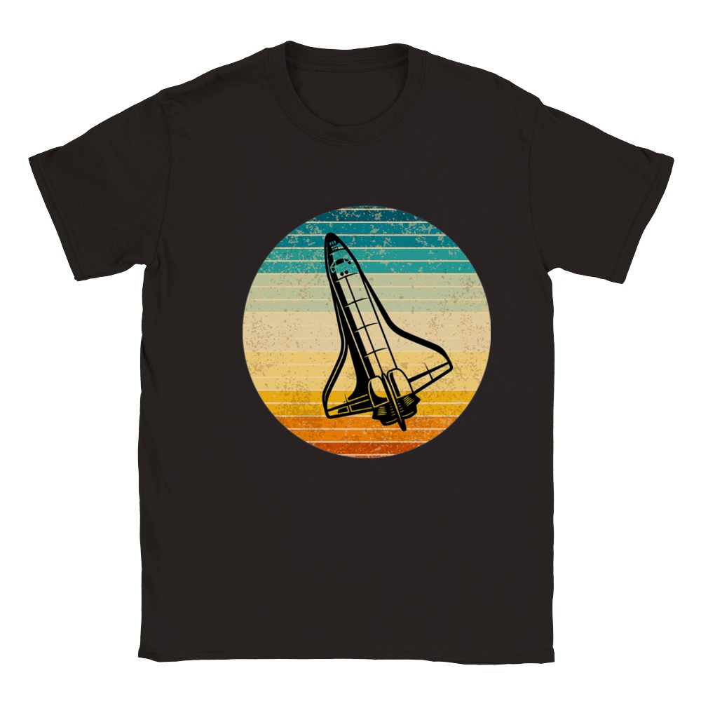 Retro Astronaut Vintage Rocket Space Ship Classic Kids Crewneck T-shirt