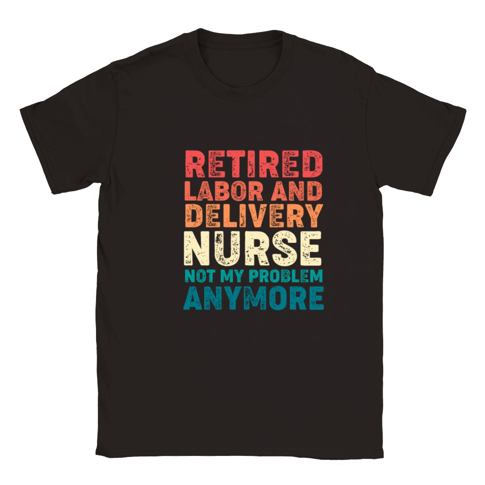 Retro Vintage Retired Labor And Delivery Nurse Classic Kids Crewneck T-shirt