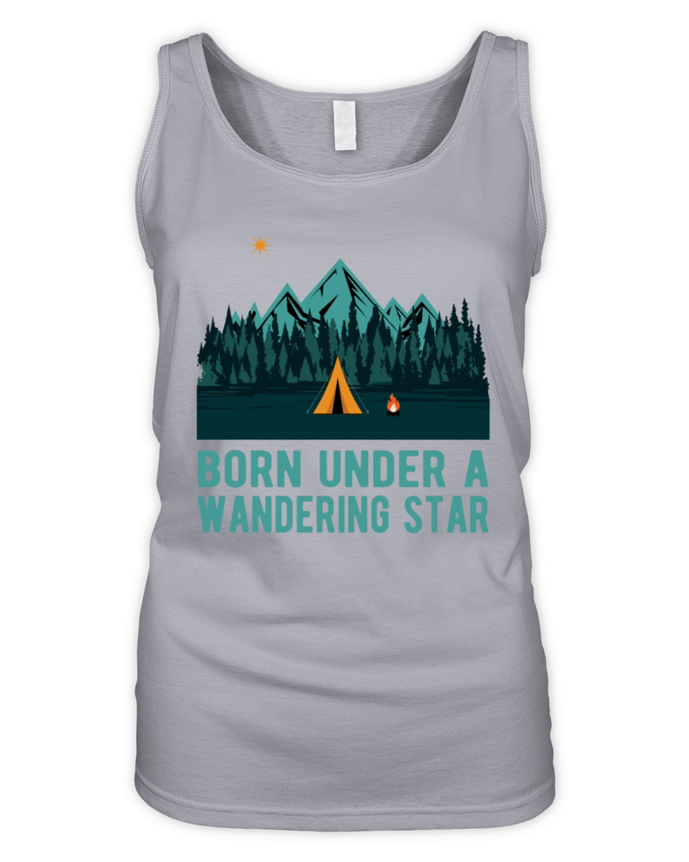 Born Under A Wandering Star Funny Camping Lover Organic Women's Tank Top