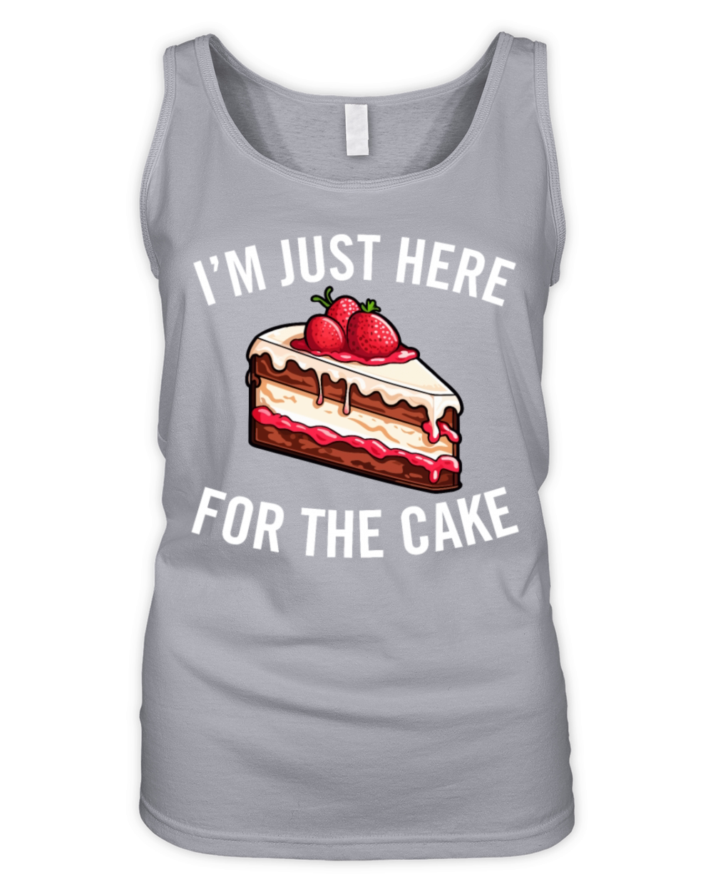 Im Just Here for the Cake Funny Dessert Lover Organic Women's Tank Top