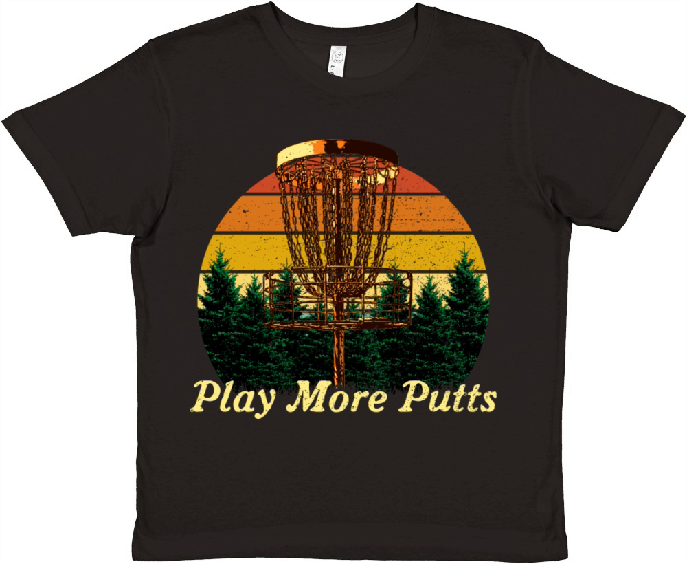 Play More Putts Disc Golf Sports Golfer Games Sayi Premium Kids Crewneck T-shirt
