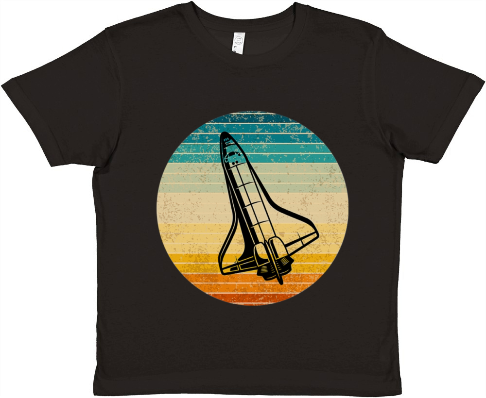 Retro Astronaut Vintage Rocket Space Ship Premium Kids Crewneck T-shirt