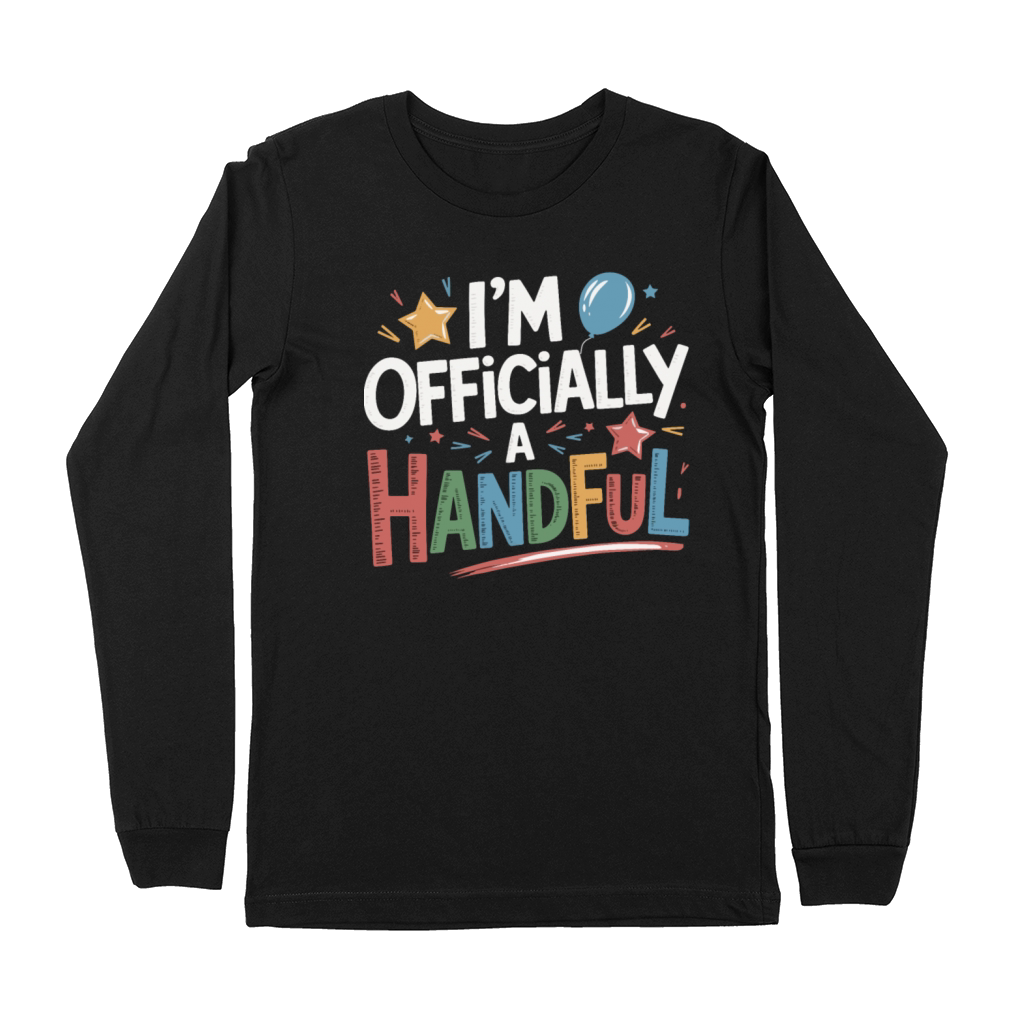 Officially a Handful Fun Party Twin Matching Quote Premium Long Sleeve