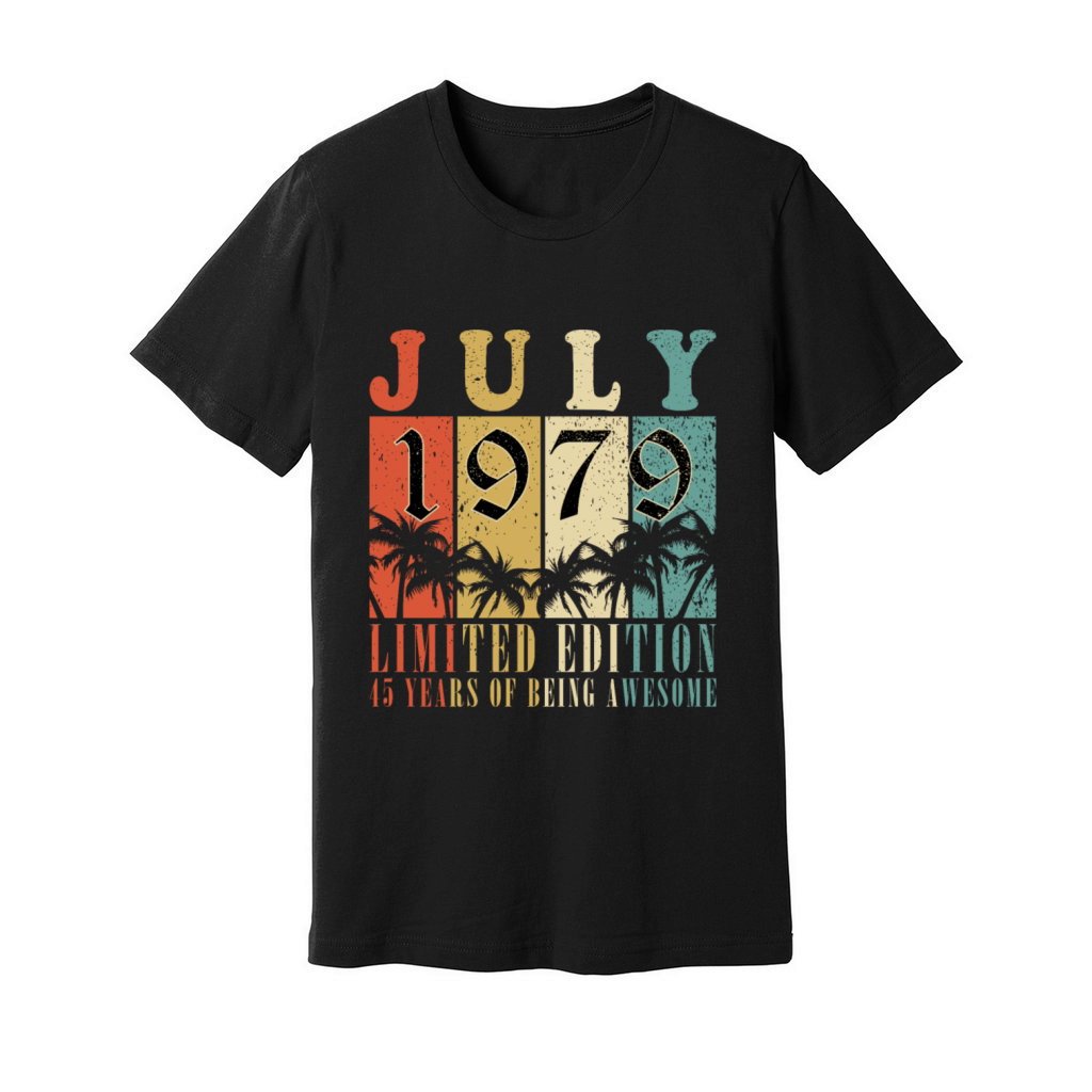 45th birthday 45 years July 1979 Unisex Jersey Tee