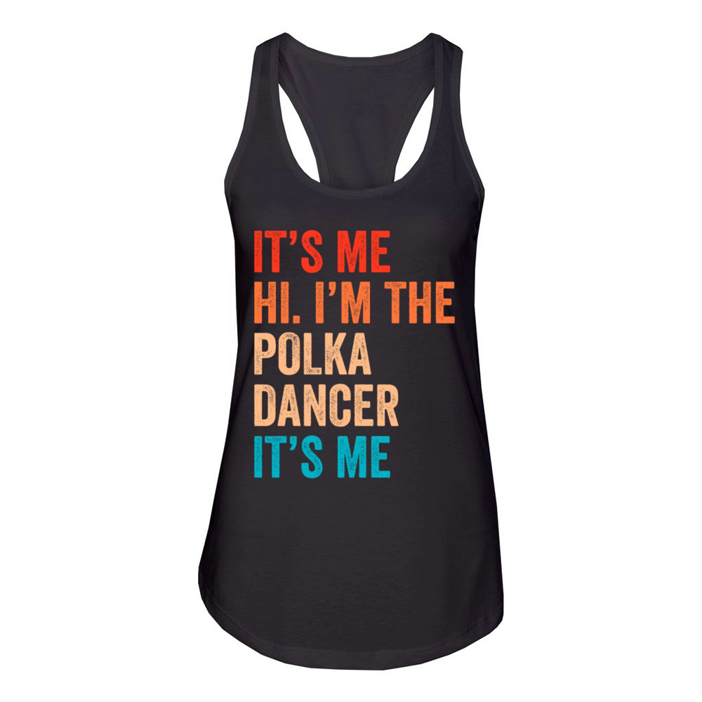 Funny Polka Dance Design for a Polka Muscian Women's Racerback Tank