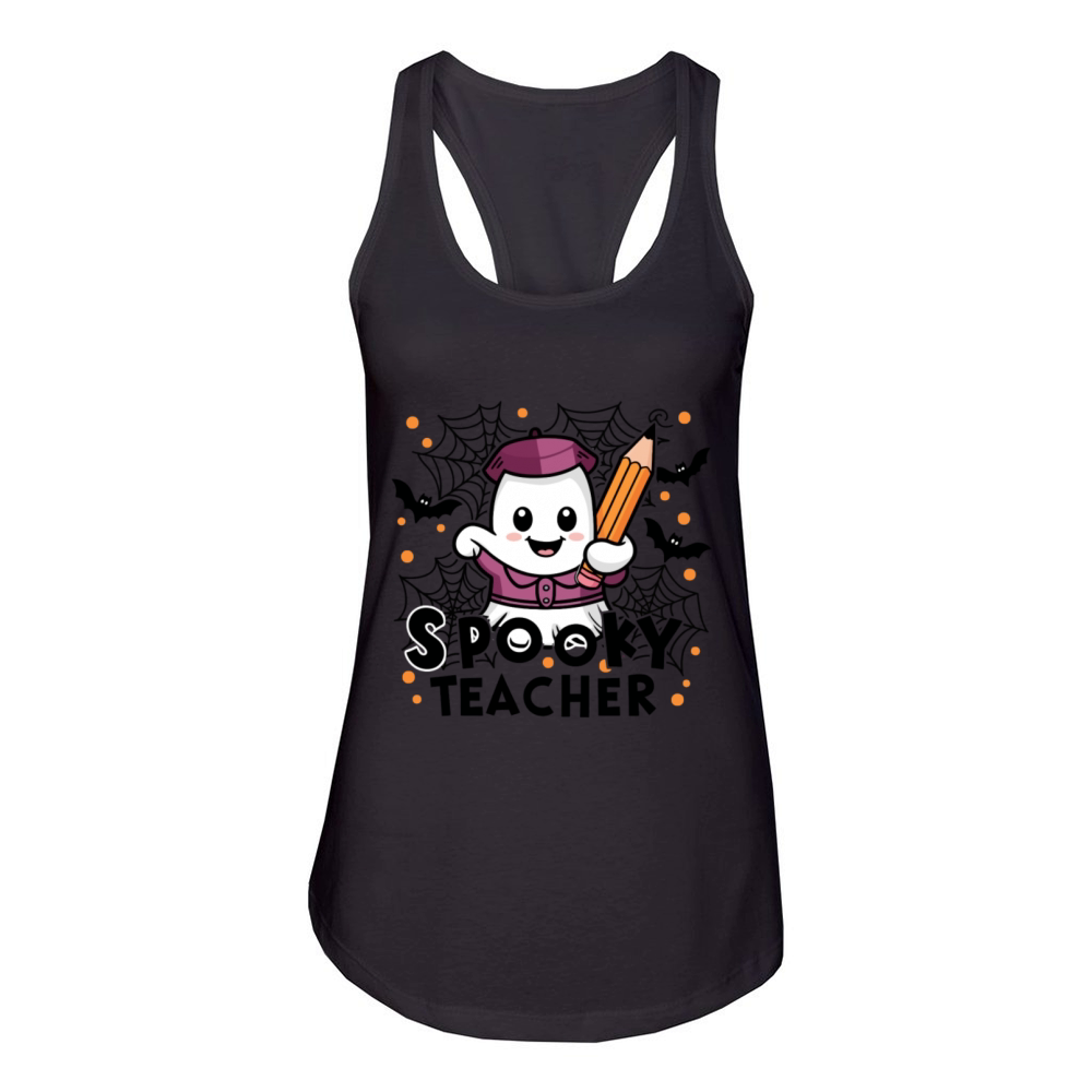 spooky teacher Women's Racerback Tank