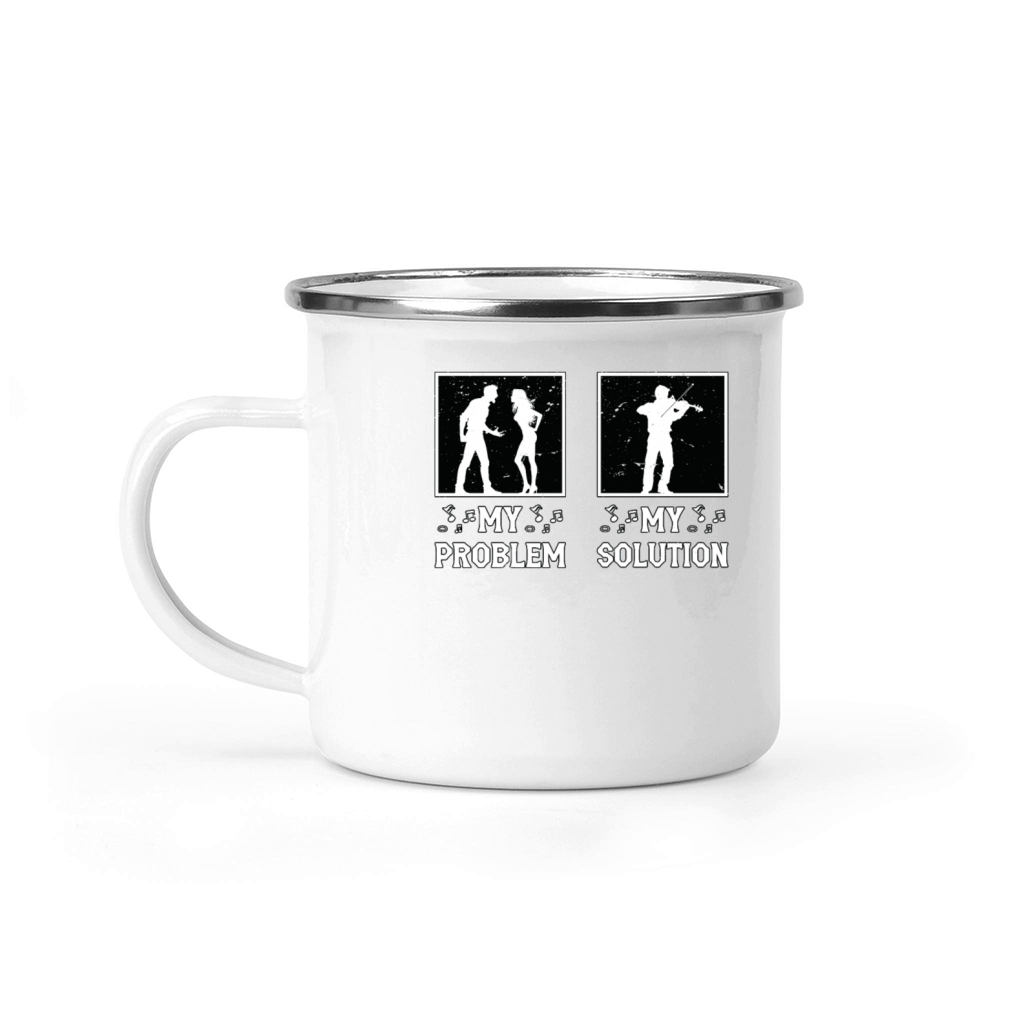 Fiddle Player My Problem My Solution Pictogram Dad Camping Mug