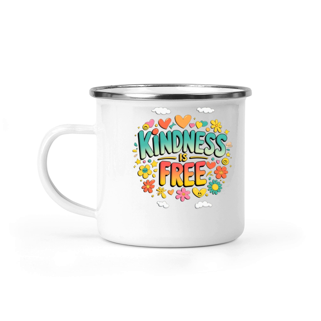 Kindness is Free Positive Quote for Everyday Inspi Camping Mug