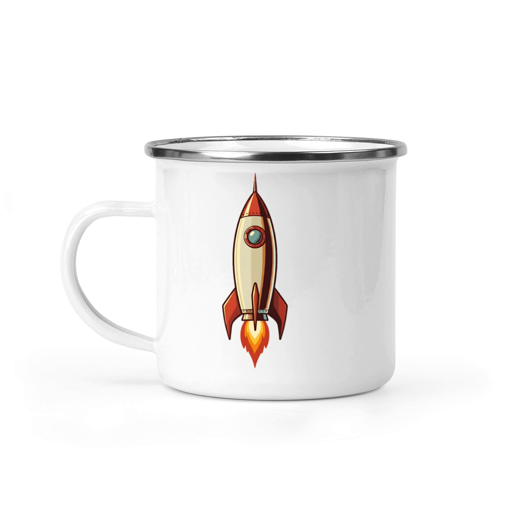 Retro Rocket Ship Camping Mug