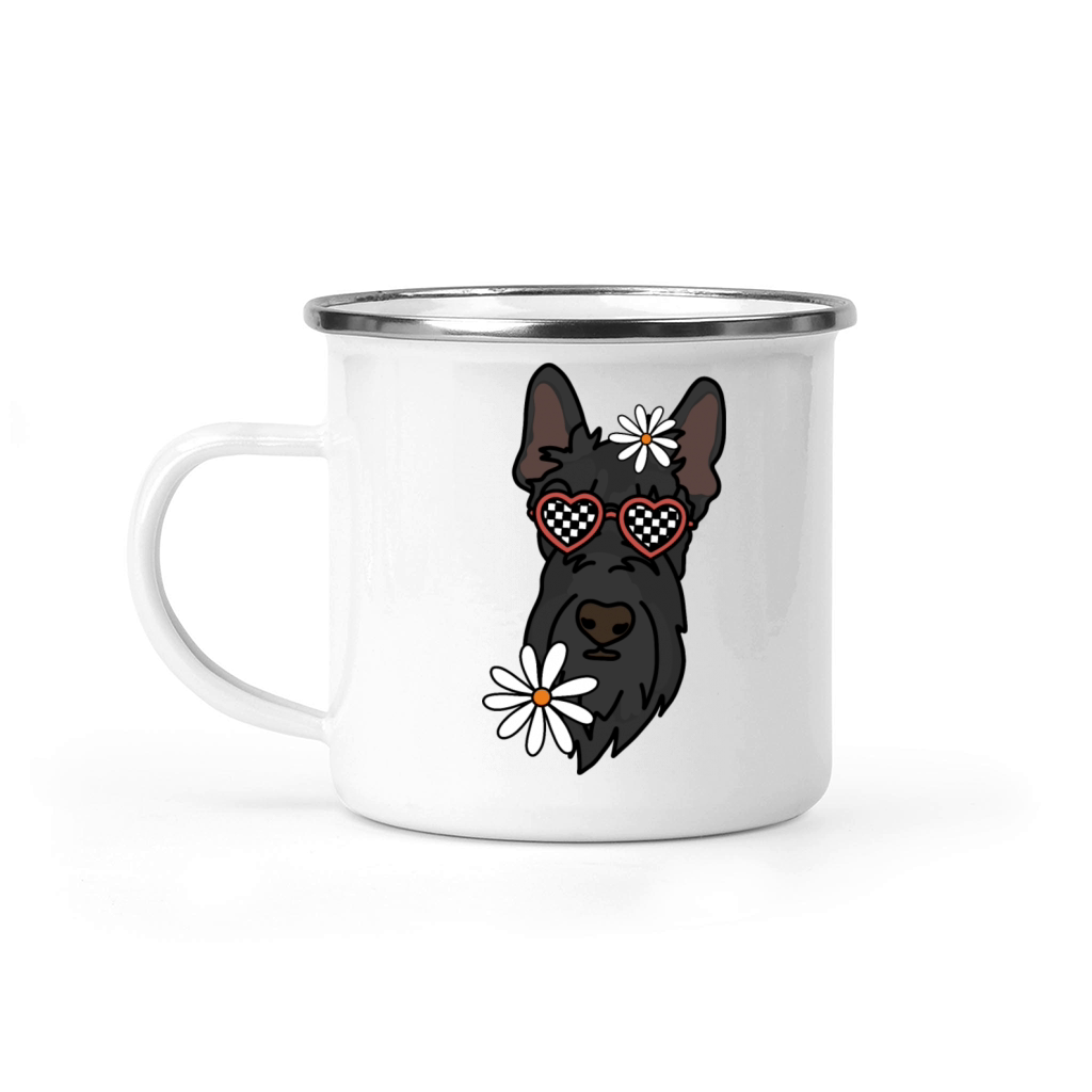 Scottish Terrier Black Retro Dog Camping Mug