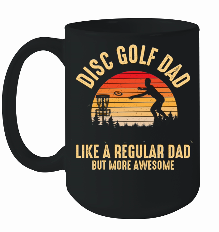 Disc Golf Dad design retro sunset disc golfing Ceramic Mug