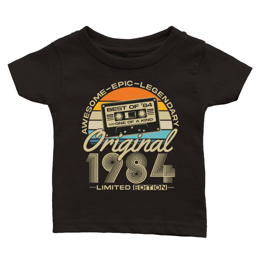 Vintage 1984 Retro 40th Birthday Classic Baby Crewneck T-shirt