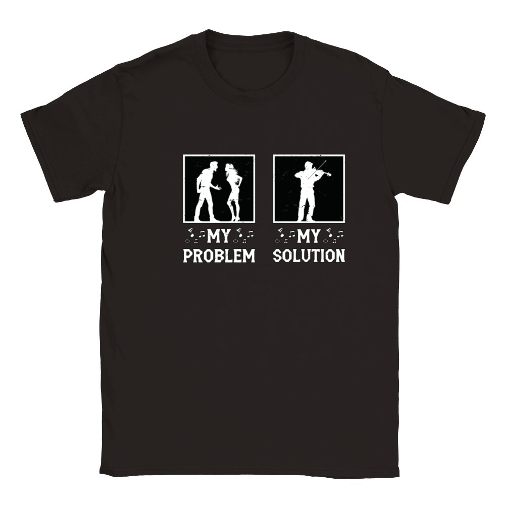 Fiddle Player My Problem My Solution Pictogram Dad Classic Kids Crewneck T-shirt
