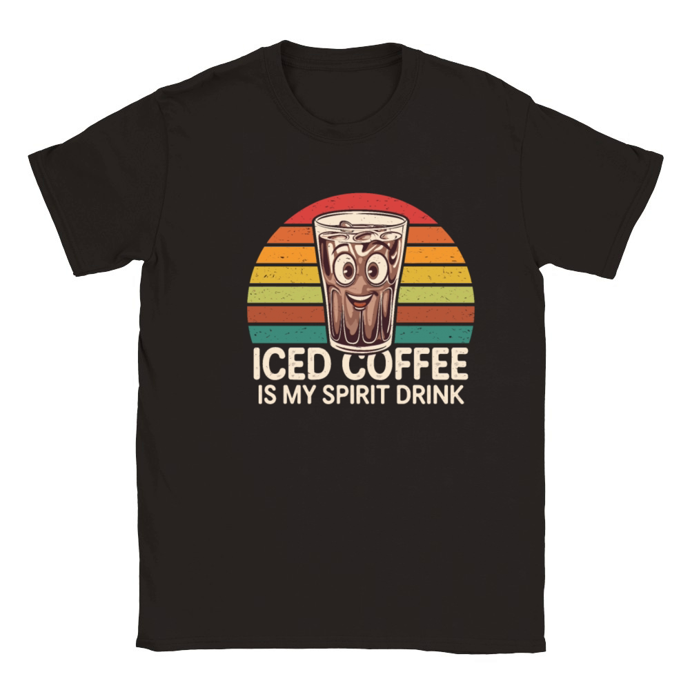 Iced Coffee Is My Spirit Drink Retro Classic Kids Crewneck T-shirt