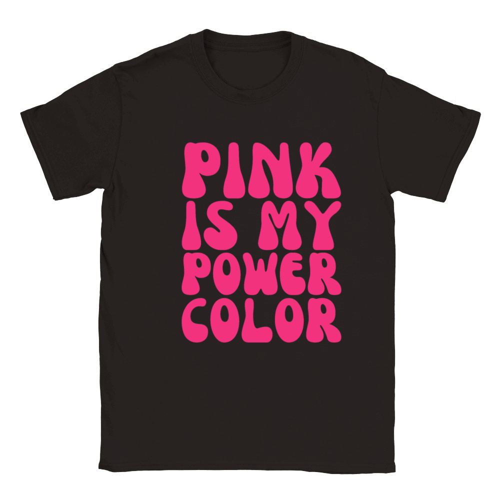 Pink Is My Power Color Breast Cancer Classic Kids Crewneck T-shirt