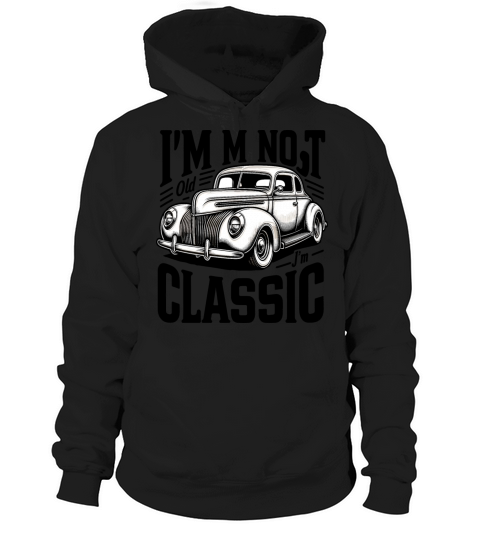 Vintage Retro Classic Car Illustration Art Hoodie Unisex