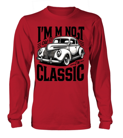 Vintage Retro Classic Car Illustration Art Long sleeved Unisex