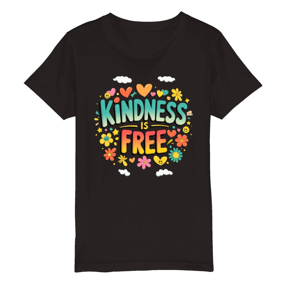 Kindness is Free Positive Quote for Everyday Inspi Organic Kids Crewneck T-shirt