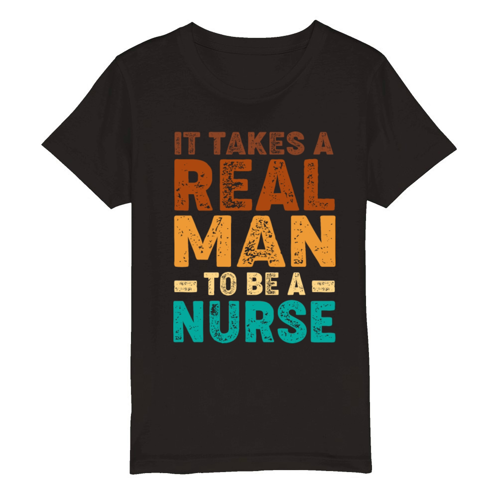 Retro Grunge 90s Medical RN Male Nurse For Men Organic Kids Crewneck T-shirt
