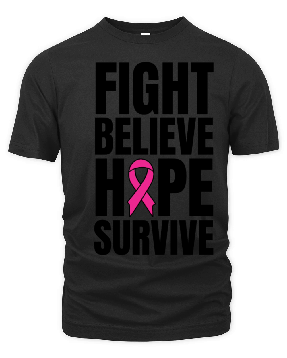 Fight Believe Hope Survive Breast Cancer Organic Unisex T-shirt