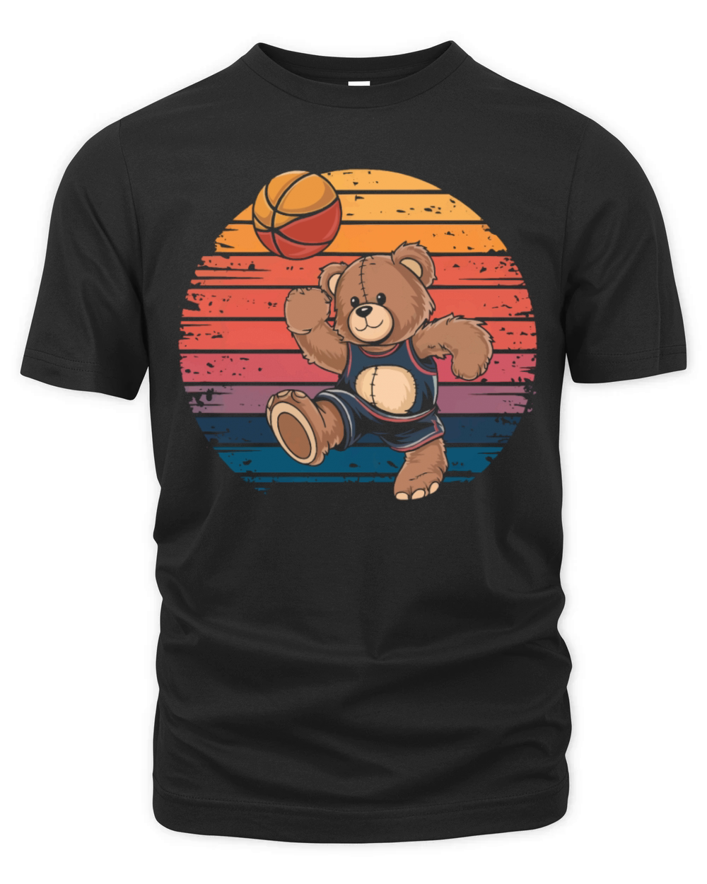Teddy bear plays basketball vintage Organic Unisex T-shirt