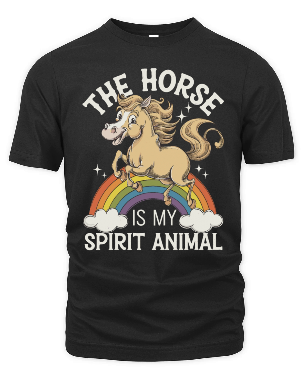 The Horse Is My Spirit Animal Rainbow Organic Unisex T-shirt