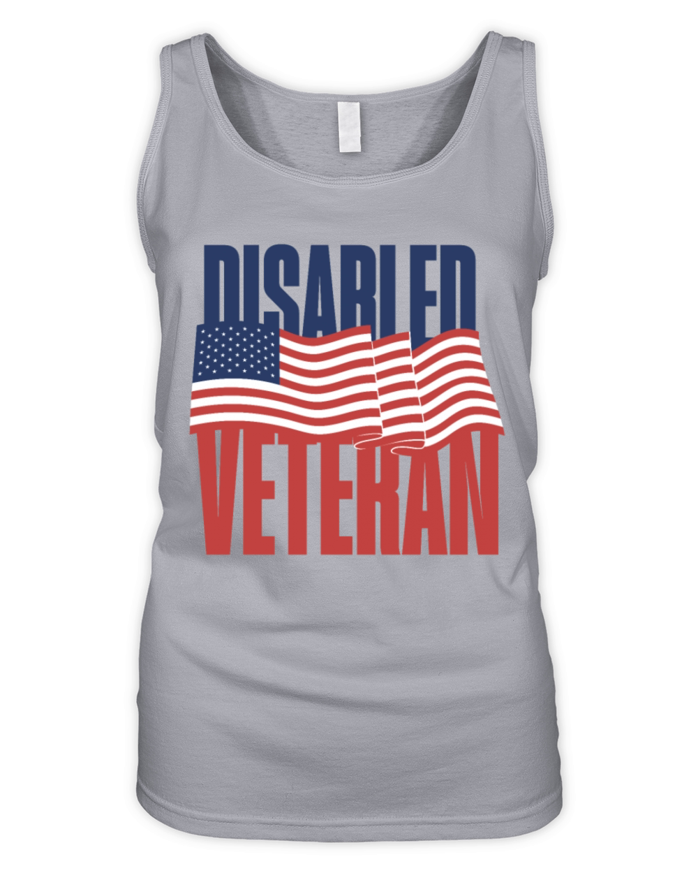 Disabled Veteran Proud Patriotic American Flag USA Organic Women's Tank Top