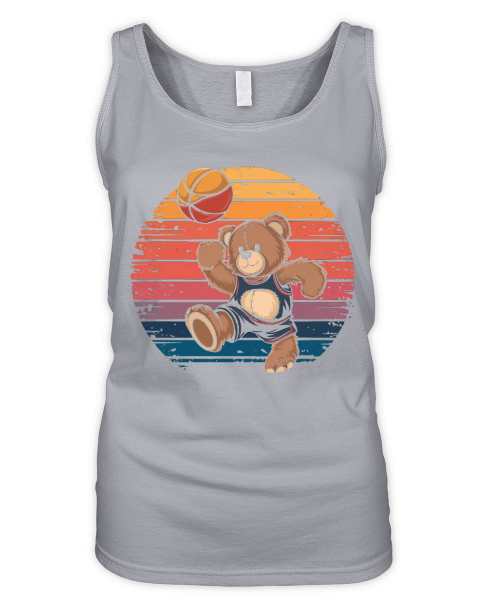 Teddy bear plays basketball vintage Organic Women's Tank Top