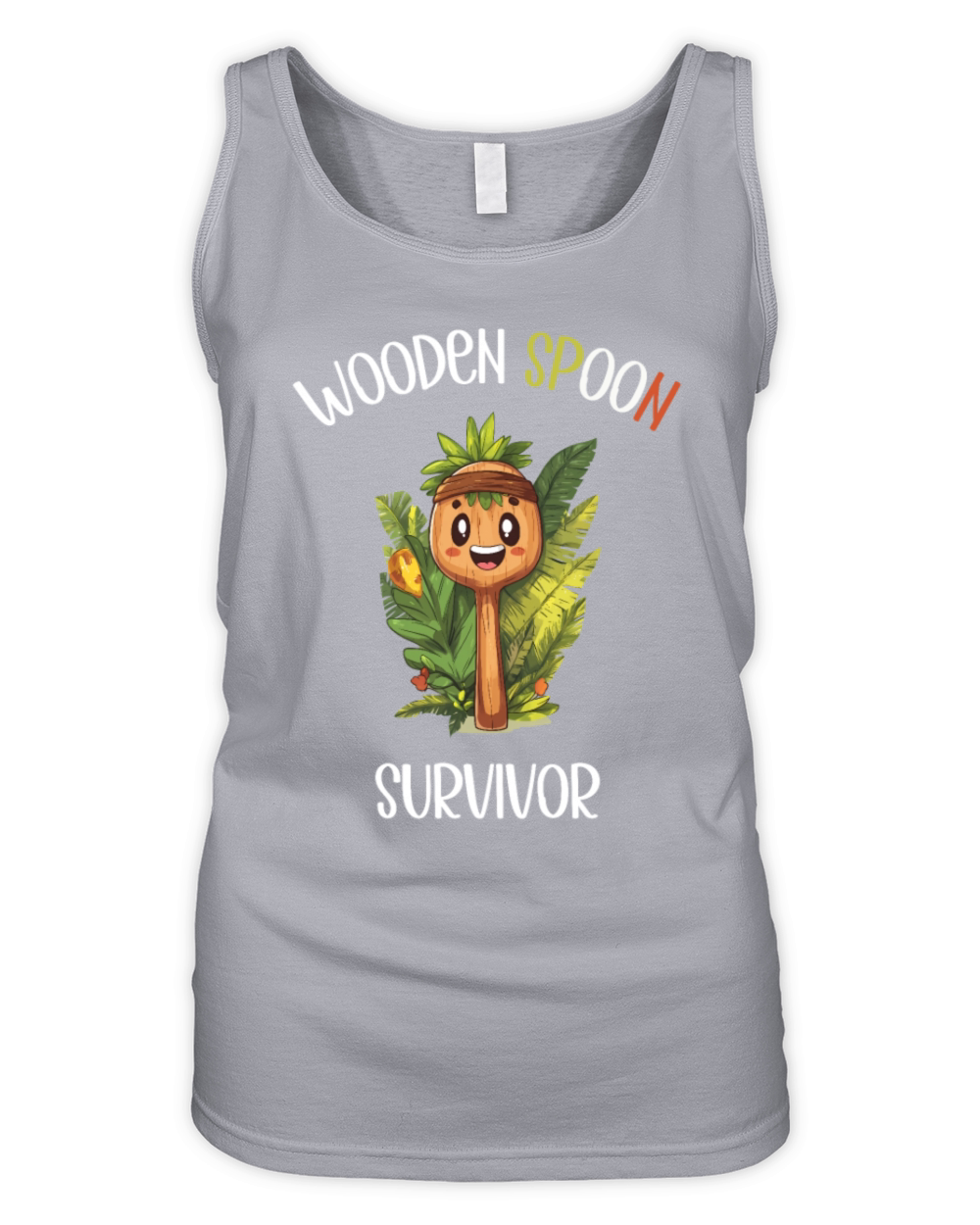 Wooden Spoon Survivor Funny Sayings Childhood Organic Women's Tank Top