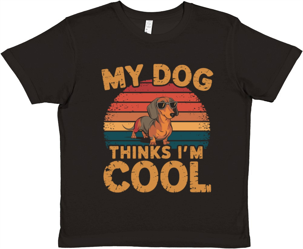 Dachshund My Dog Thinks Im Cool Premium Kids Crewneck T-shirt