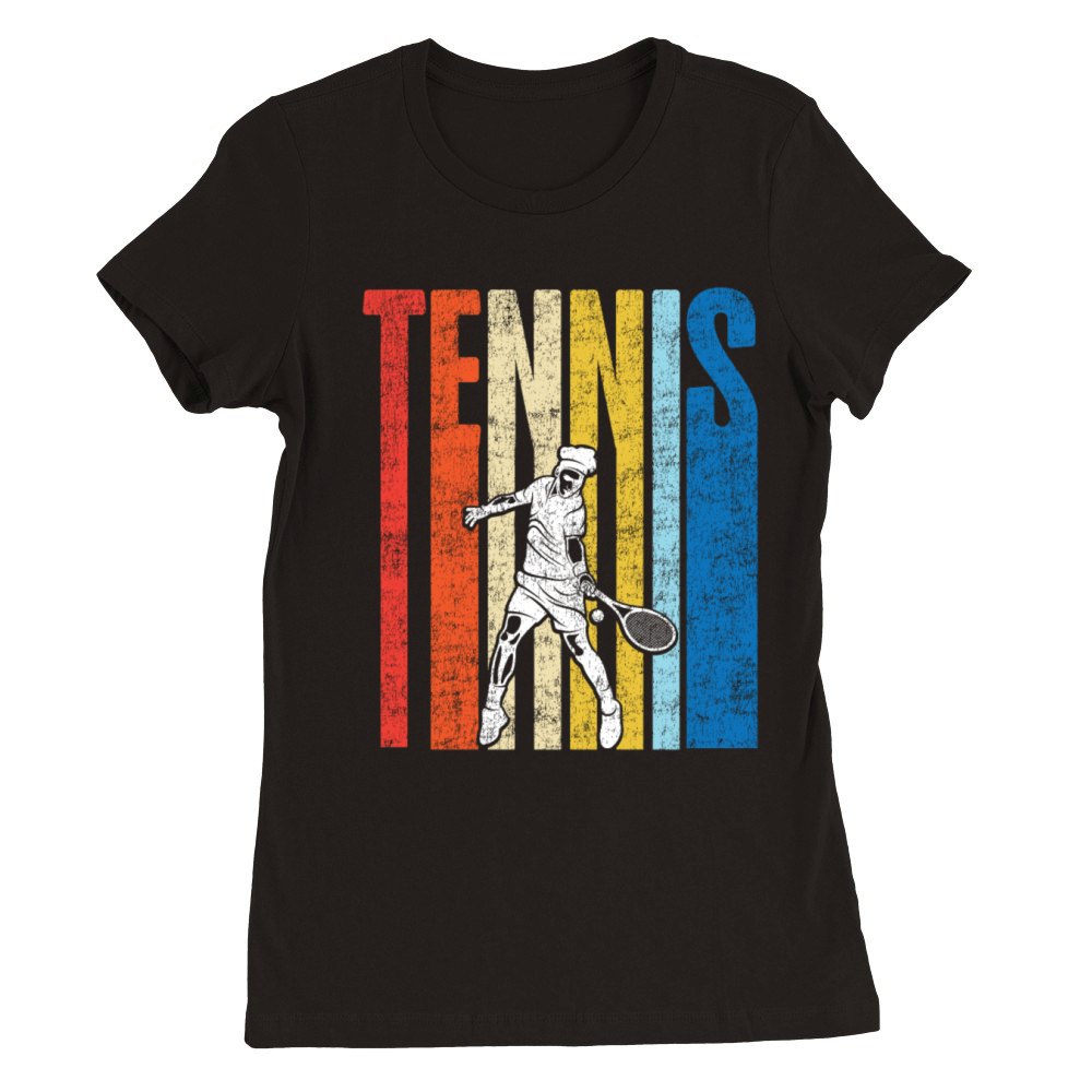 Funny Tennis Player Racket Retro Premium Womens Crewneck T-shirt