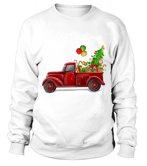 Merry Christmas Vintage Red Truck Sweatshirt Unisex