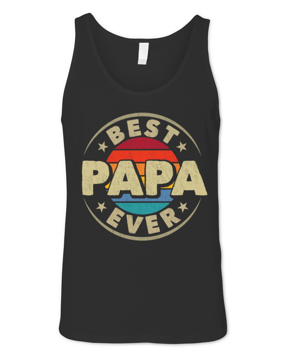 Best Papa Ever Retro Vintage Dad Fathers Day Unisex Jersey Tank