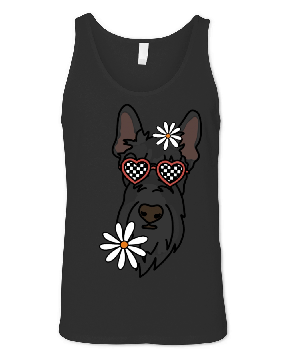 Scottish Terrier Black Retro Dog Unisex Jersey Tank