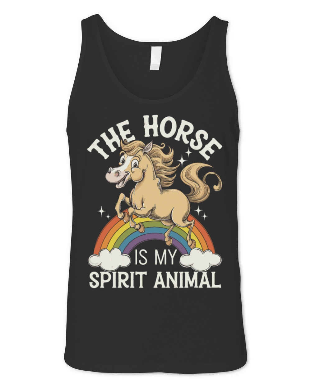 The Horse Is My Spirit Animal Rainbow Unisex Jersey Tank