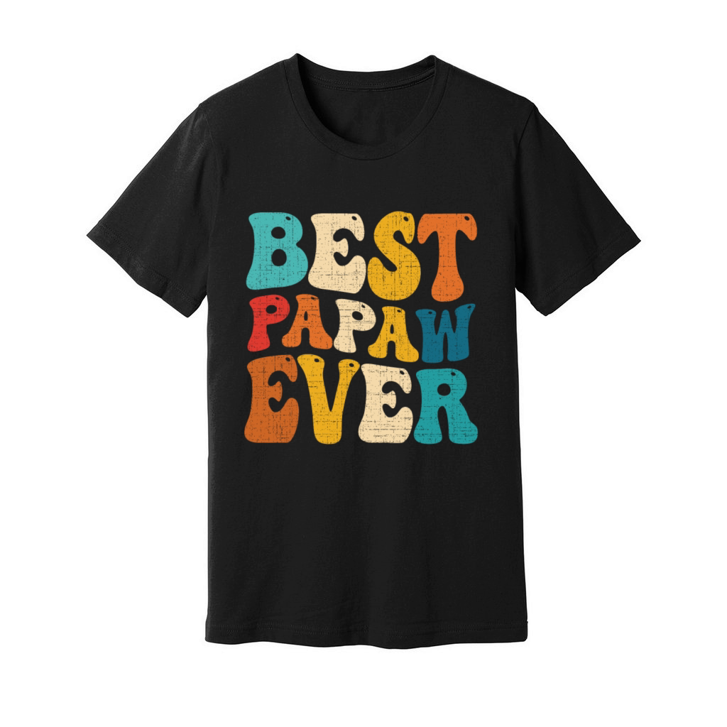 Best Papaw Ever Retro Vintage Grandpa Fathers Day Unisex Jersey Tee