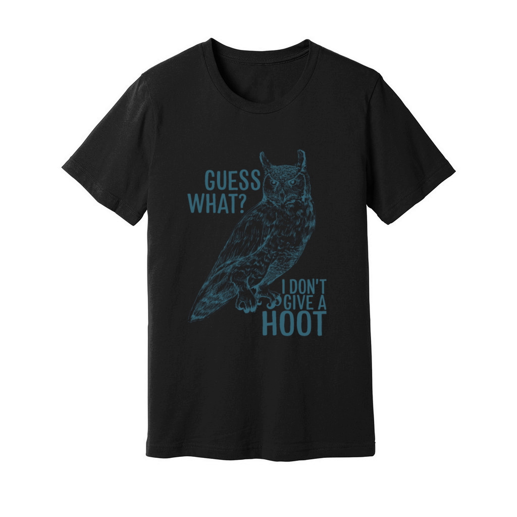 Guess What I Don t Give A Hoot Funny Vintage Owl Unisex Jersey Tee