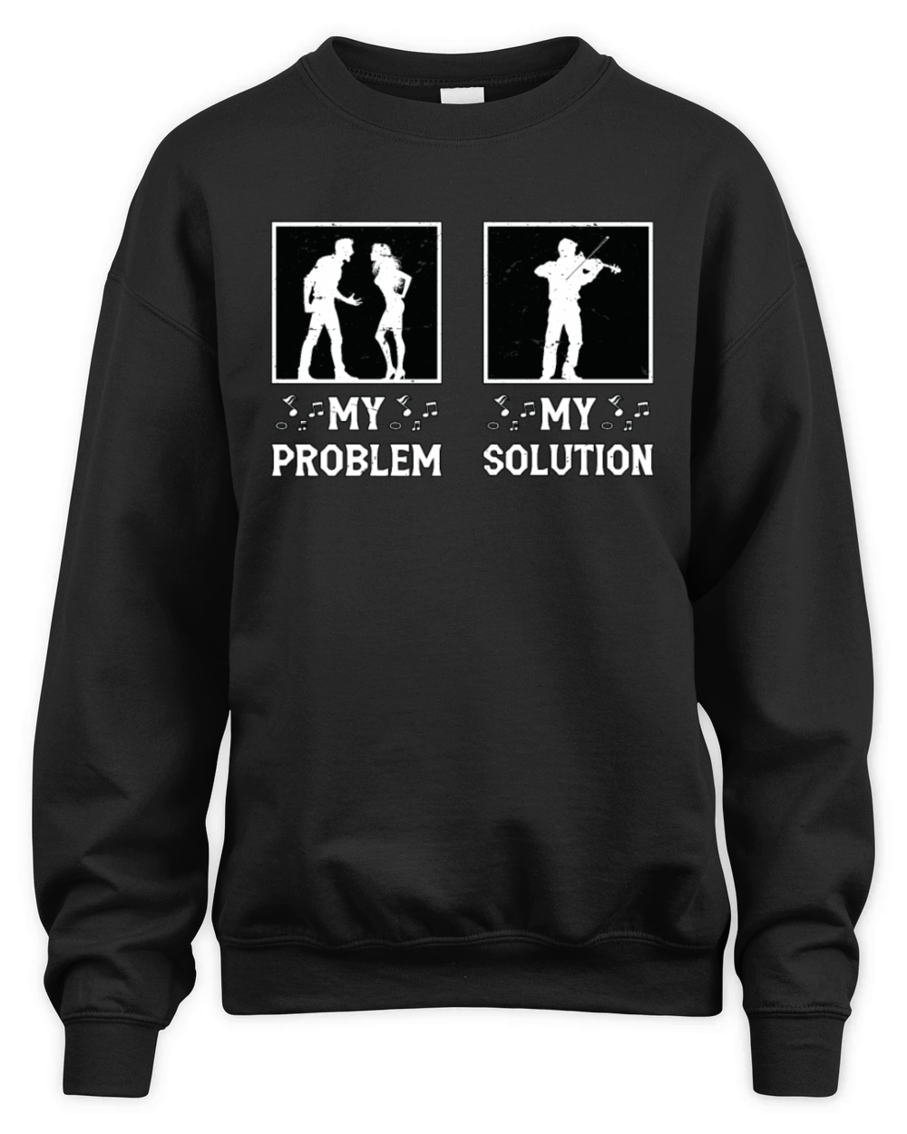 Fiddle Player My Problem My Solution Pictogram Dad Unisex Premium Crewneck Sweatshirt