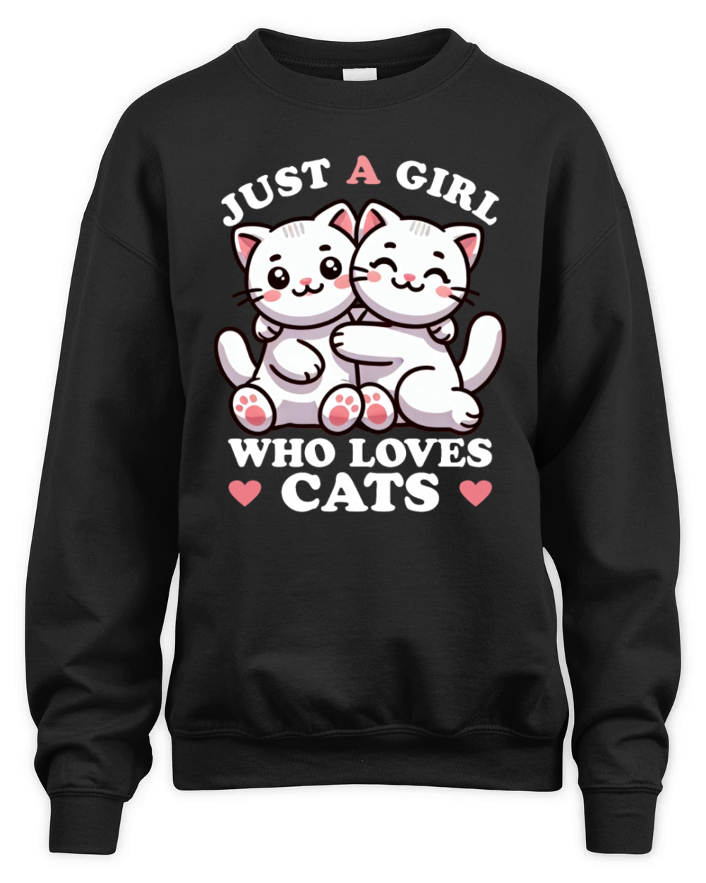 Just a Girl who Loves Cats Women Cat Lover Unisex Premium Crewneck Sweatshirt