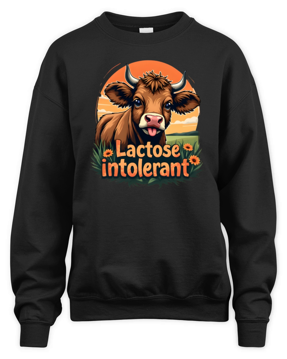 Lactose Intolerant Funny Cow Unisex Premium Crewneck Sweatshirt