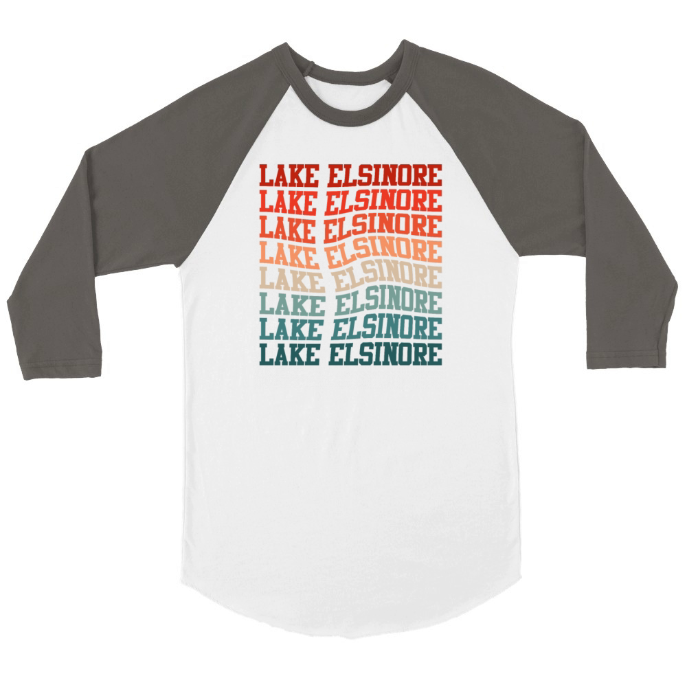 LAKE ELSINORE CALIFORNIA USA Golden State Lakes Unisex ¾ sleeve Raglan T-shirt