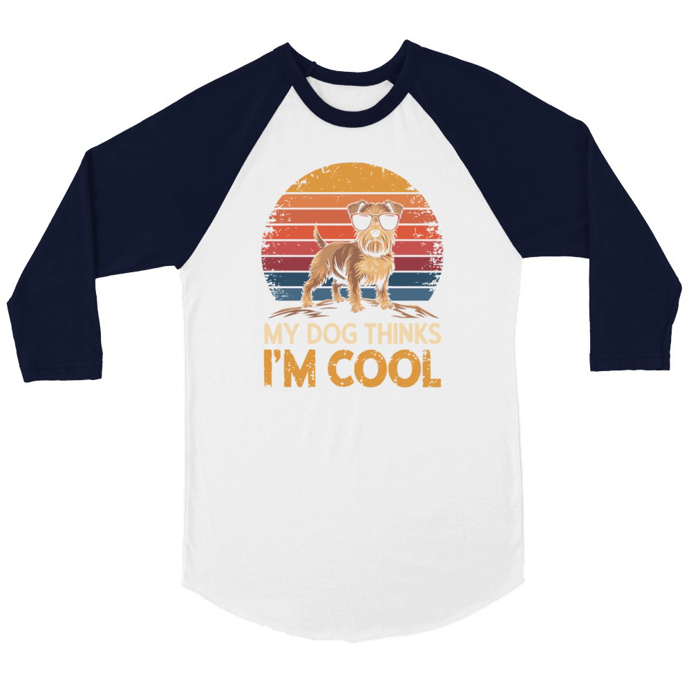 Yorkshire Terrier My Dog Thinks Im Cool Yorkie Unisex ¾ sleeve Raglan T-shirt