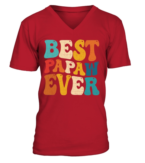 Best Papaw Ever Retro Vintage Grandpa Fathers Day V-Neck T-shirt