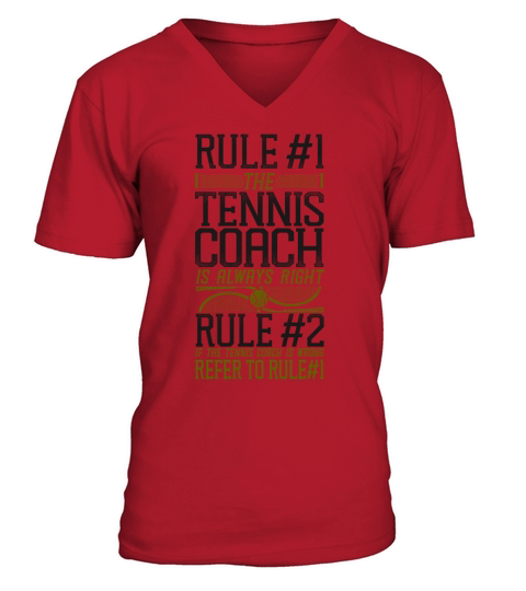 Funny Tennis Player Racket Coach V-Neck T-shirt