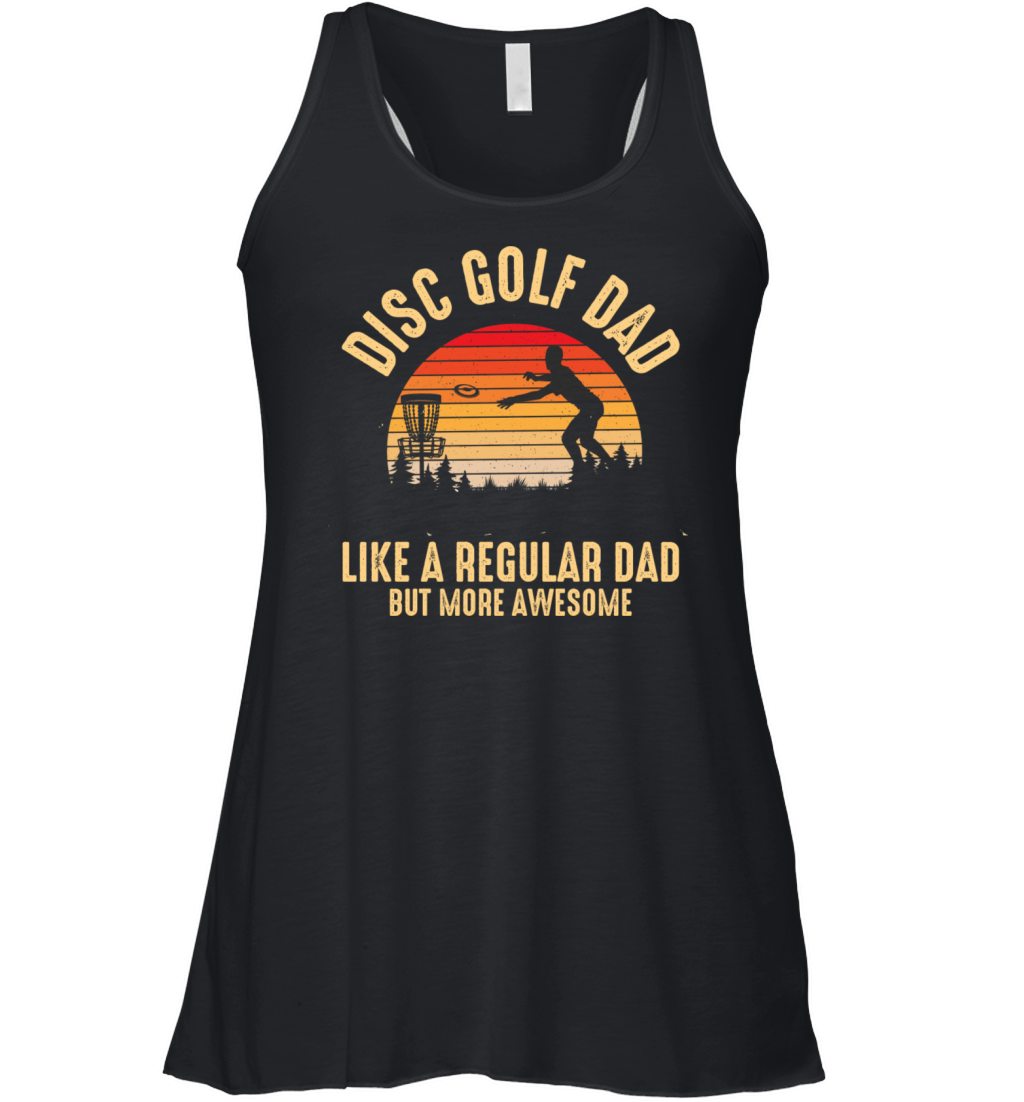 Disc Golf Dad design retro sunset disc golfing Women's Flowy Tank Top