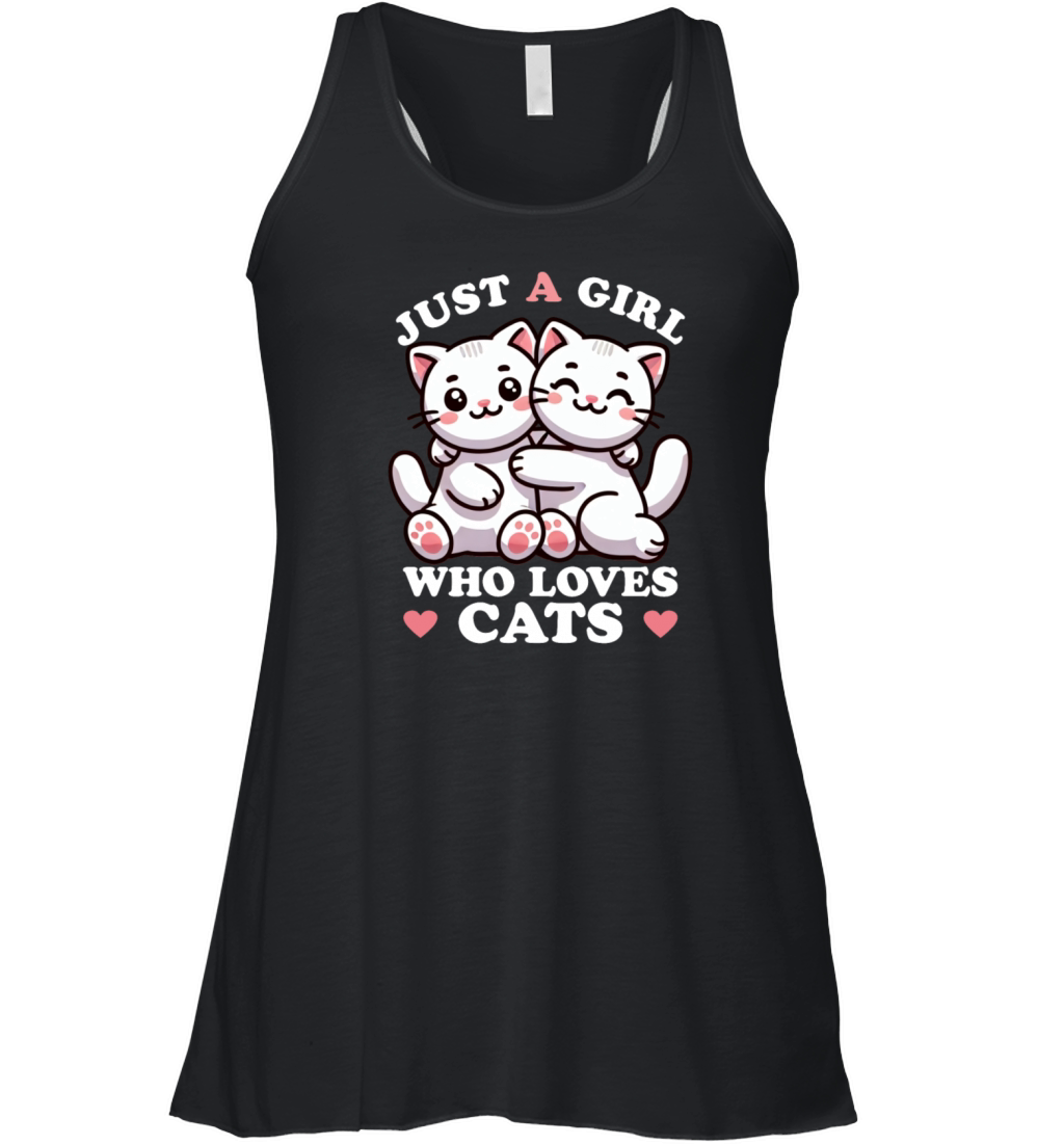 Just a Girl who Loves Cats Women Cat Lover Women's Flowy Tank Top