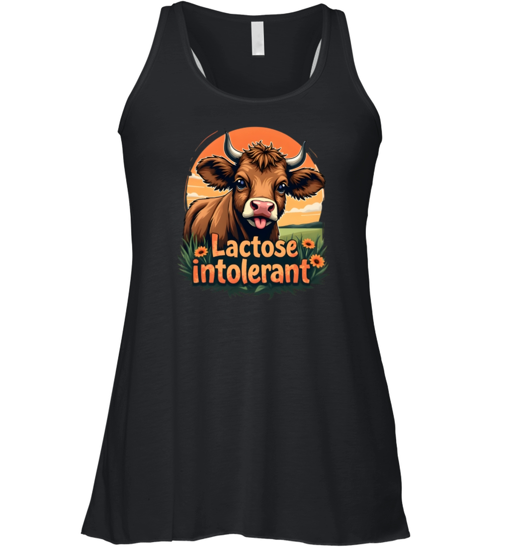Lactose Intolerant Funny Cow Women's Flowy Tank Top